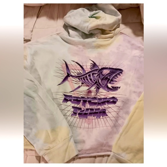 New Psycho Tuna Swirl, tie-dye, cropped, hoodie, sweatshirt, size Small - Picture 1 of 3